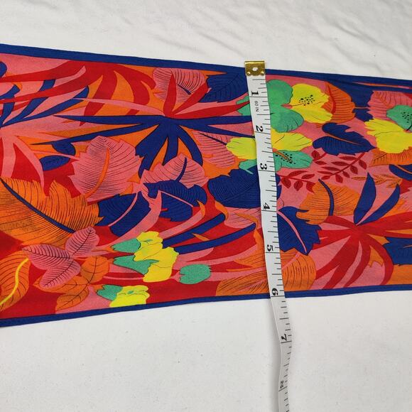 Oscar de la Renta Multicolor Floral Scarf - Picture 6 of 7